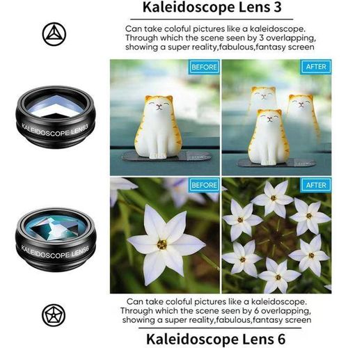 Kit d’objectifs photo Apexel 10 en 1 pour smartphone