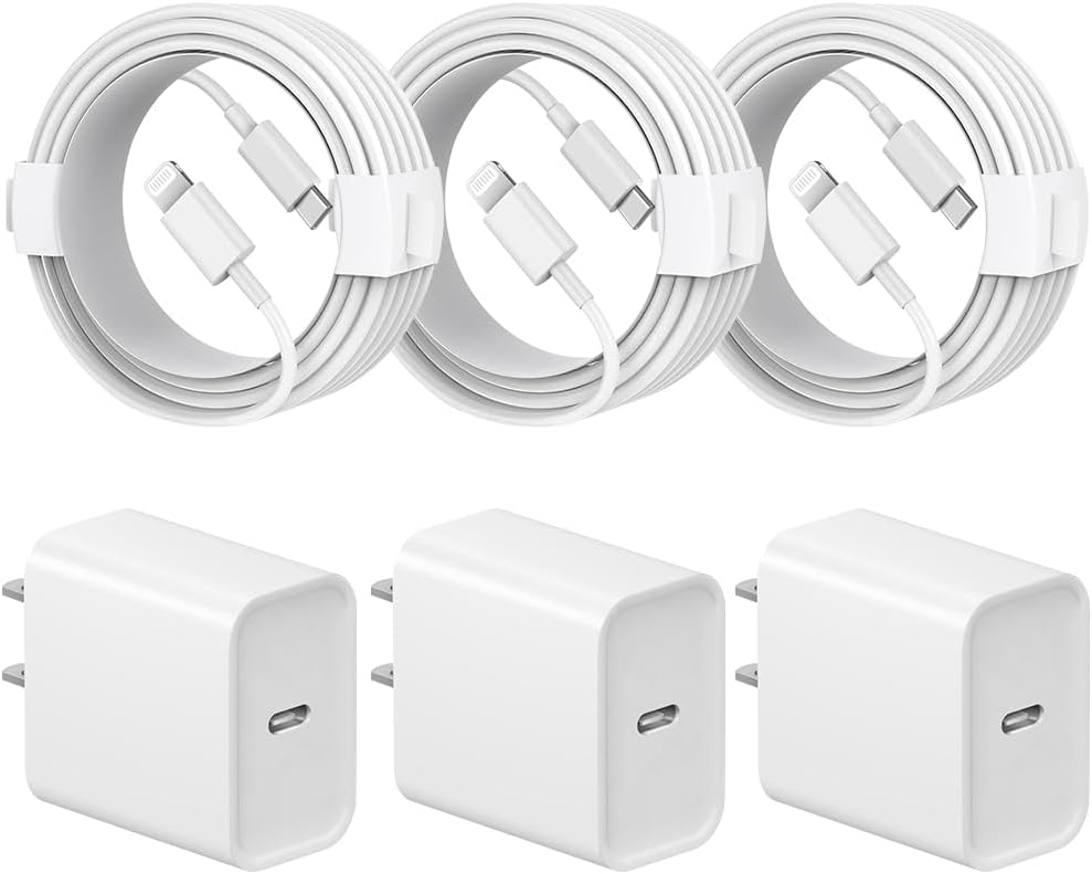 Chargeur iPhone Authentique Type-C – Câble Lightning & Adaptateur 20W (Compatible iPhone 17, 16, 15…)