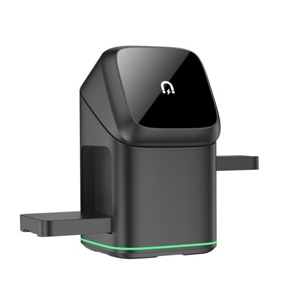 Chargeur sans fil 3 en 1 Exhoden – Station de charge magnétique rotative 15 W
